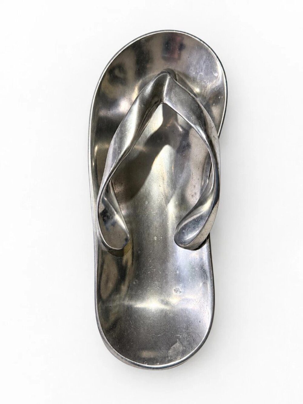 Silver-Tone Metal Flip-Flop Sandal Trinket Tray, Coastal Catchall